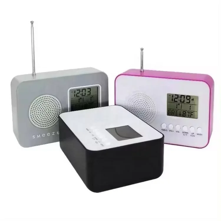 Properly Designed FM Antenna Electronic Mini Desk LCD Display Time Date Calender Radio Clock