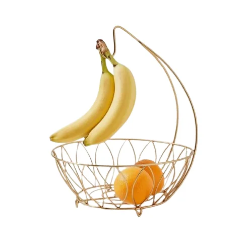 Three Tier Wired Fruit Basket Modern Black Colored Metal Wire Fruits and Vegetables Customized Design Metal Fruit Basket