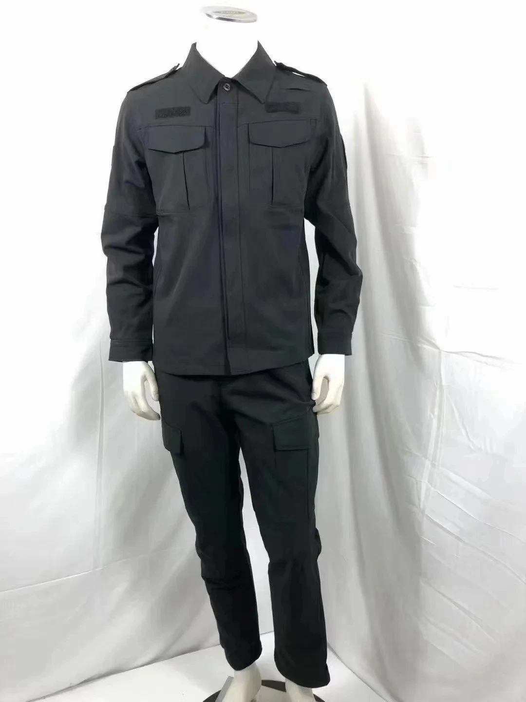 Button Uniform Security Shirt in New Style Security Guard Uniform with Labels Guard Security Uniform
