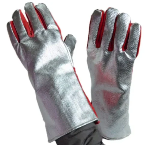 Cow Split Leather Aluminium Welder Gloves Industrial Safety Hand Gloves Heat Resistant
