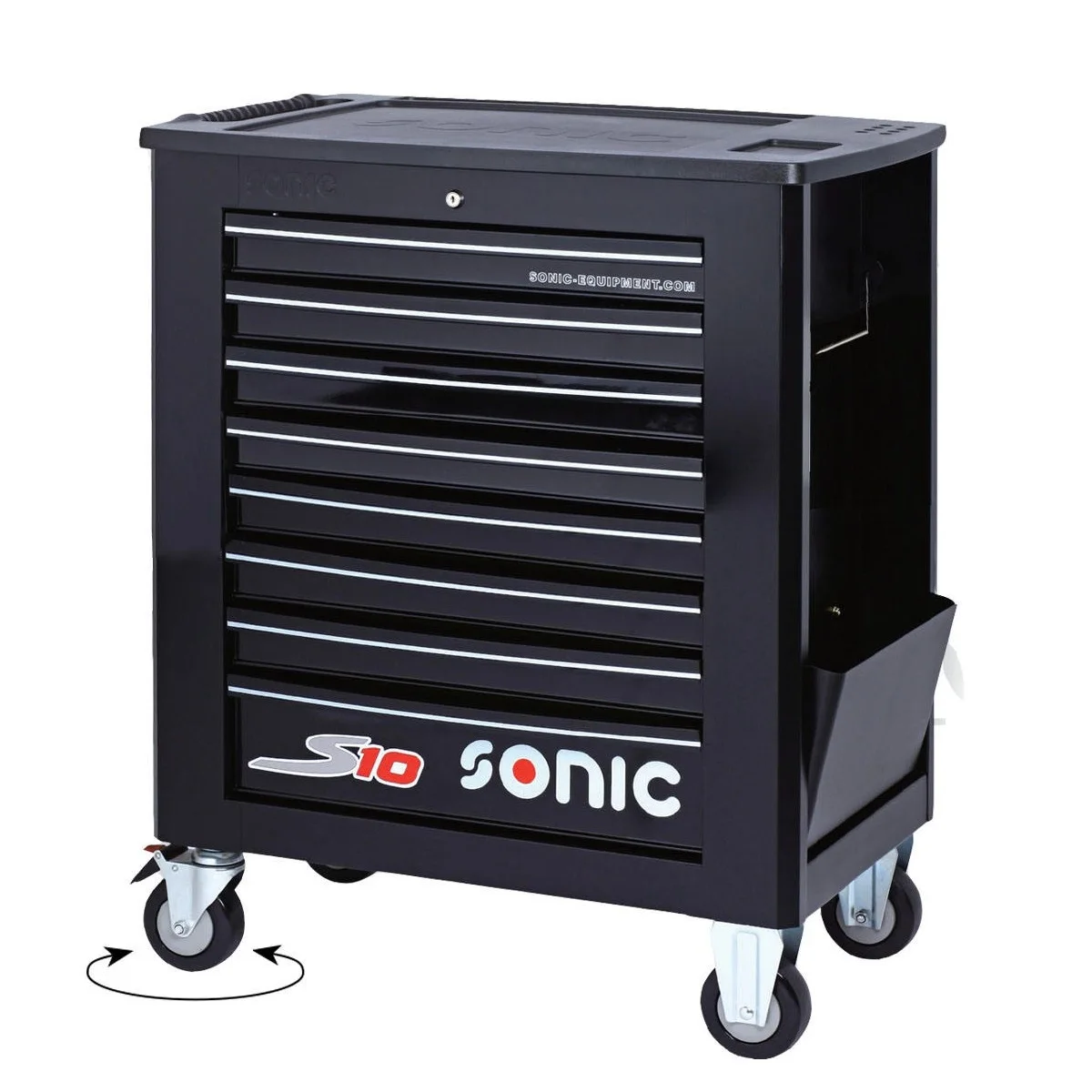 SONIC S8 7-Drawer Tool Trolley 688mm Width Black Plastic Tool Box with 267PCS Tools Best Feature Taiwan Y00000297