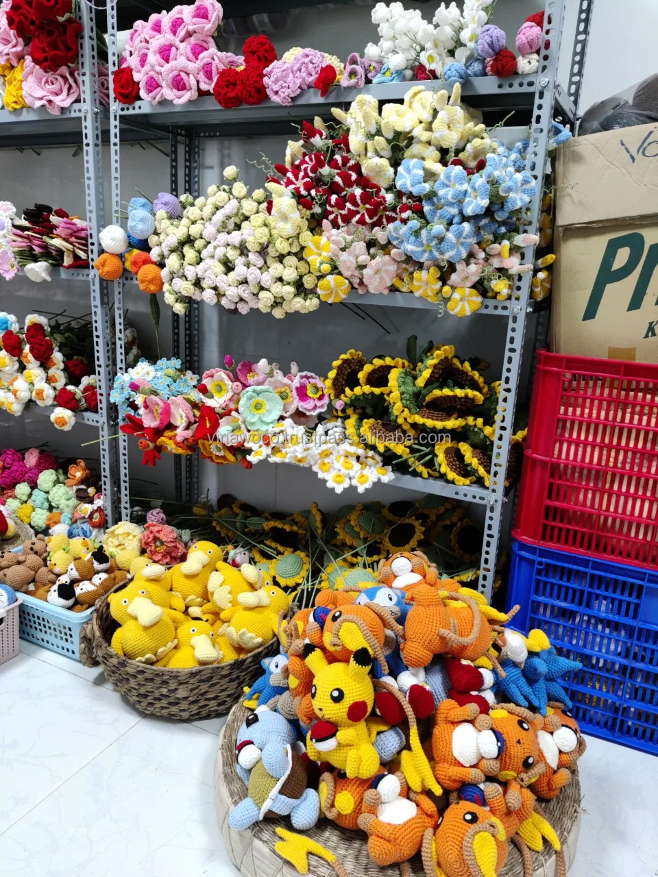 Handmade Flowers for decoration wedding artificial Amigurumi Crochet Flowers Vase Pots Decoration Flowers Articicial Amazon Amazon