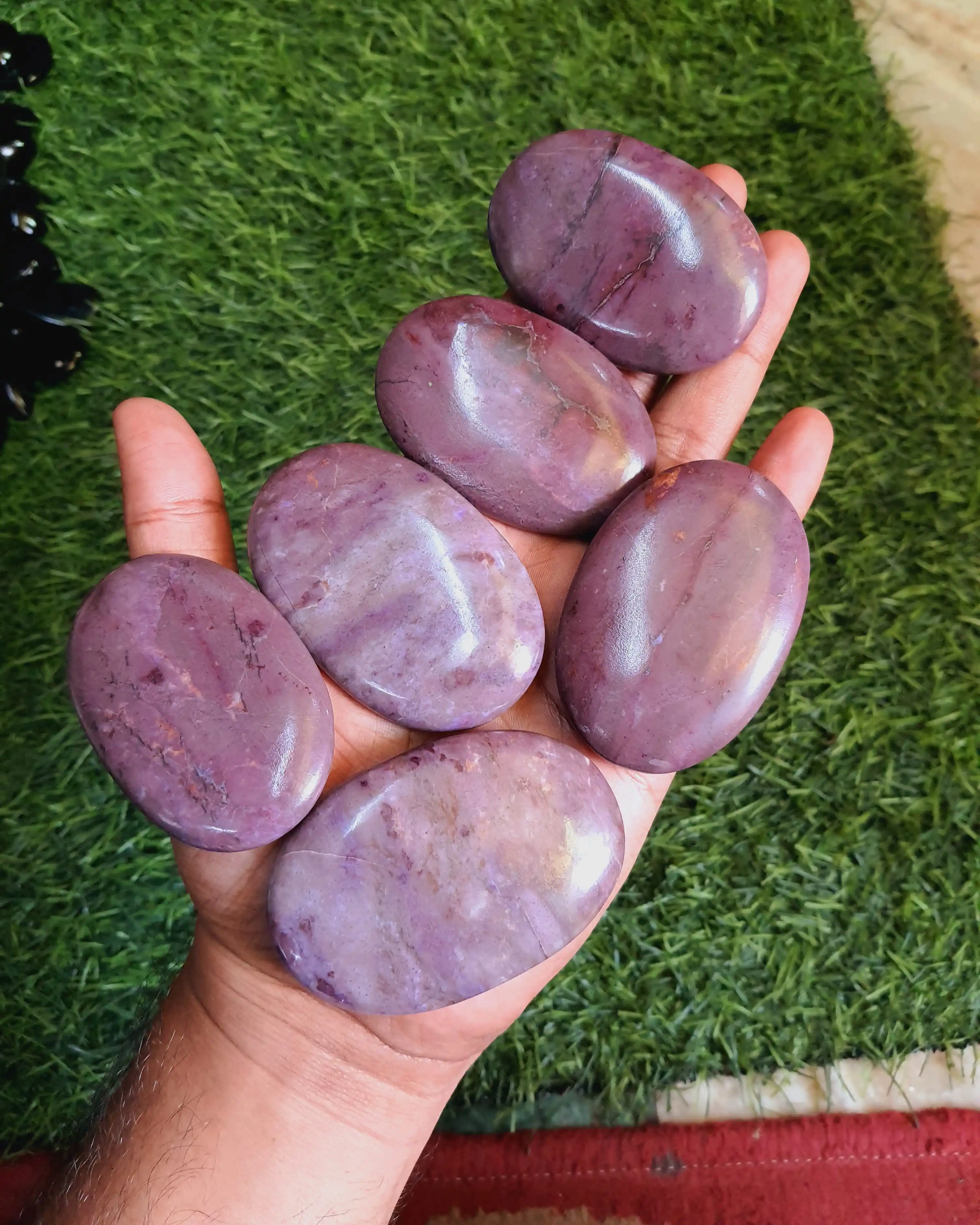 lavender jade palmstone crystals chakra healing energy
