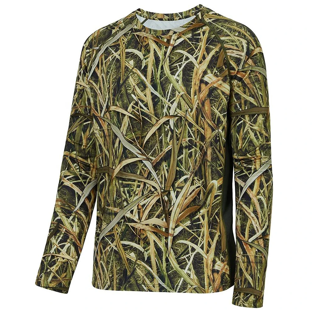 2023 Summer Men Stretchable Elastic Camo Jersey High Quality Long Sleeve Hunting Shirts Men Camouflage Hunting Clothing