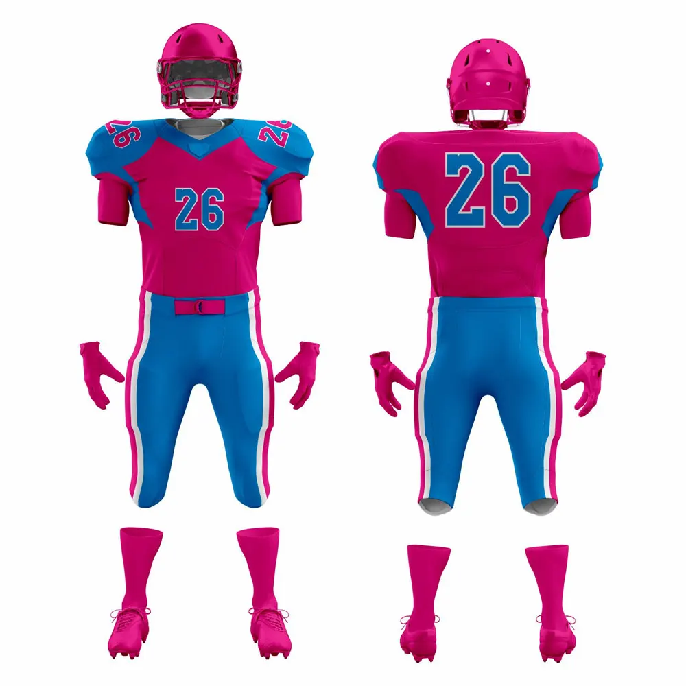 Customized Sports Wears Team Name Football Uniforms / Wholesale Custom Sublimated High Quality American Football Uniform
