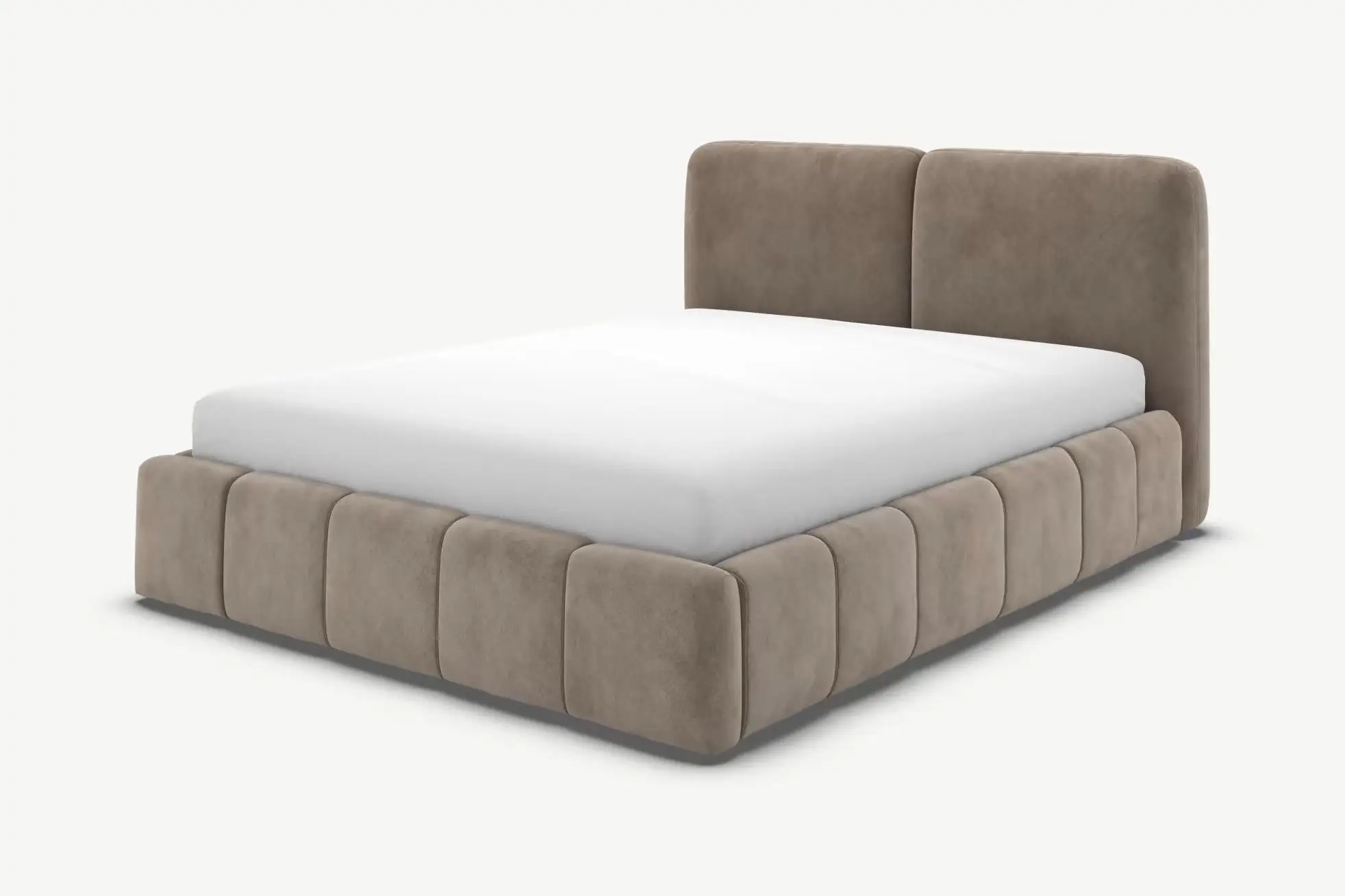 Scandinavian Inspiration Bedroom Furniture Super Soft Pillow-like Shape With Storage Queen Size King Size Bed Frame