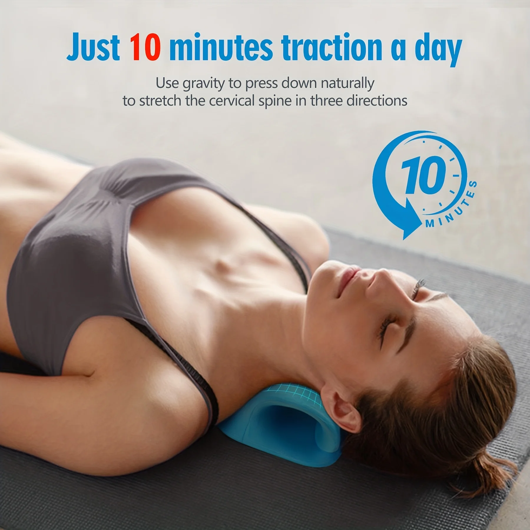 EVA C-Shaped Magnet Neck Shoulder Relaxer Cervical Relax Spine Alignment Traction Device Chiropractic Pillow Stretcher Massager