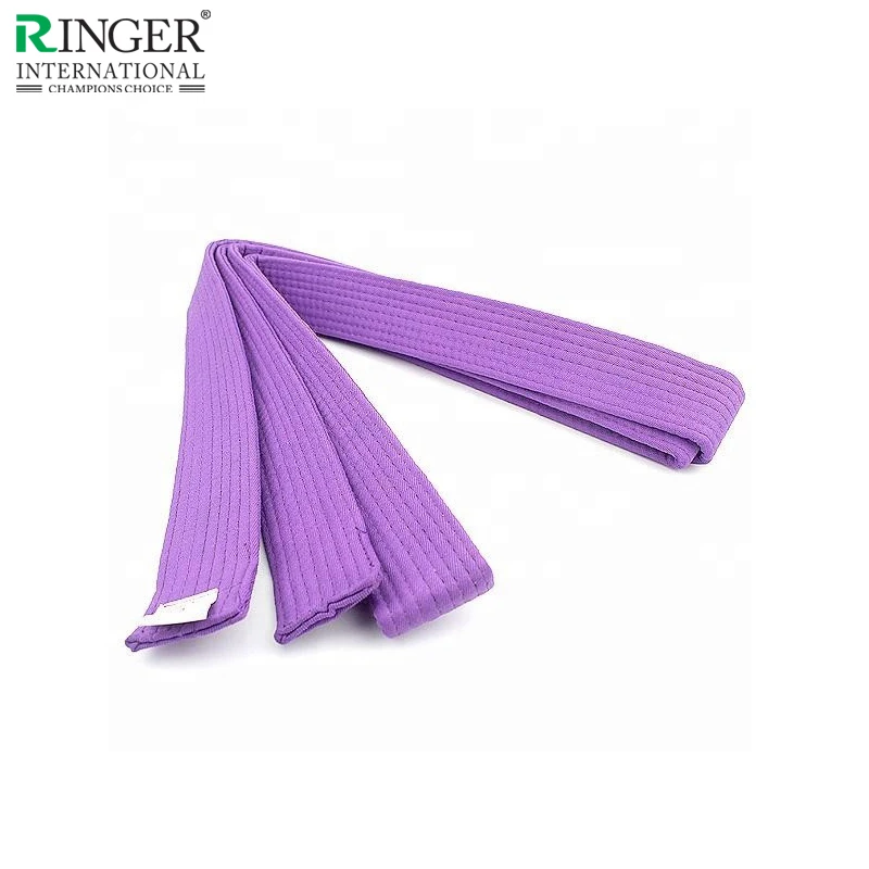 Wholesale manufacturer OEM custom made logo karate belt high quality color with stripe cotton martial arts belt for karate