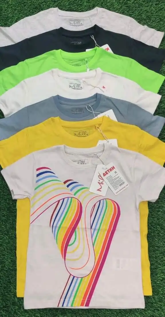 Low Price girl print Fashion Tops Cotton Round Neck custom print Girls T Shirts Collection from Bangladesh