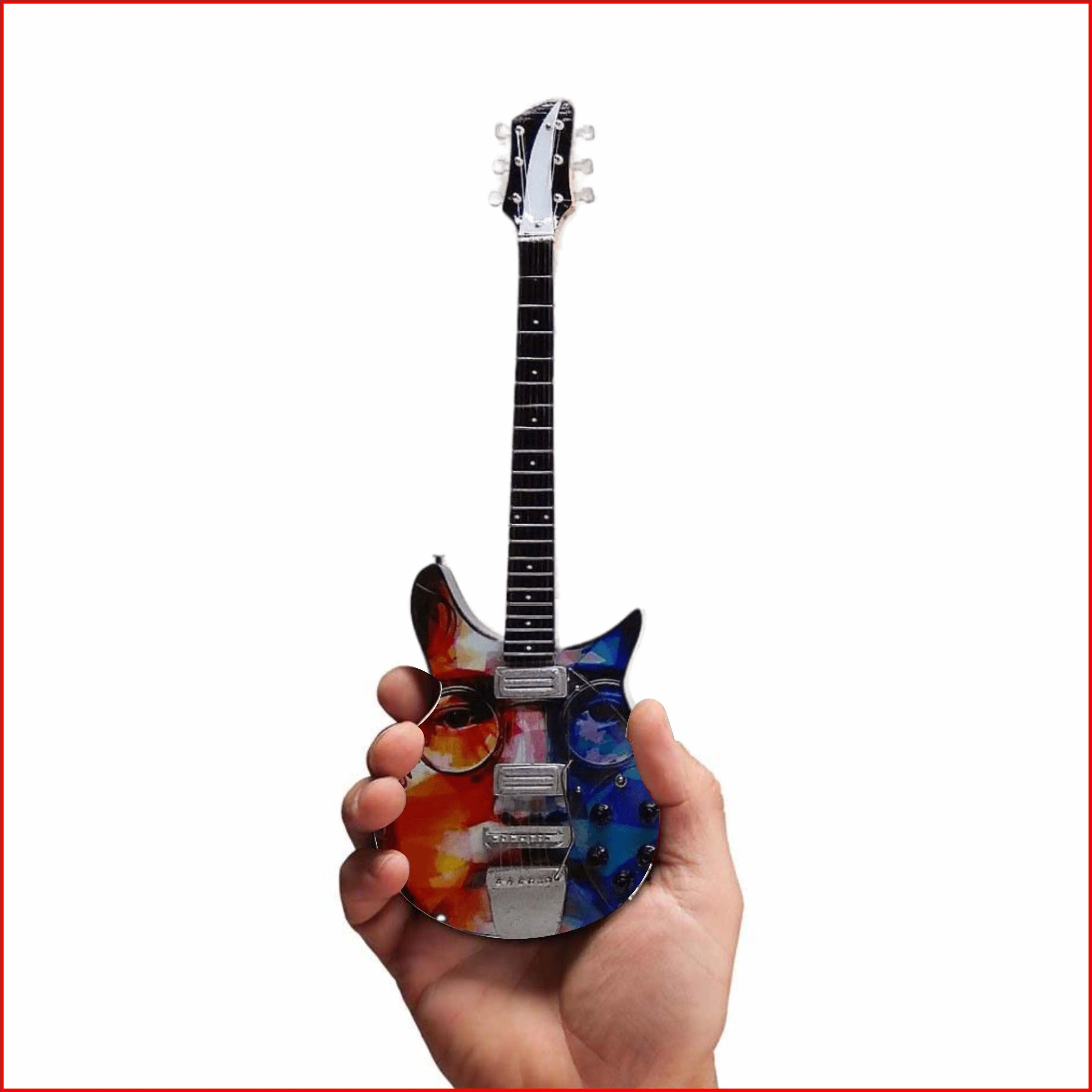 EXCLUSIVE MINIATURE GUITAR THE BEATLES 10 INCH INCLUDE STAND GUITAR FOR DECORATION MUSIC