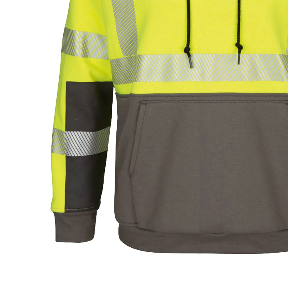 Толстовка с капюшоном Hi Vis 100% Полиэстеровая ткань застежка-молния класс 3 светоотражающая защитная одежда защитные толстовки для