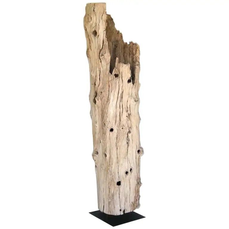 Natural wood on stand