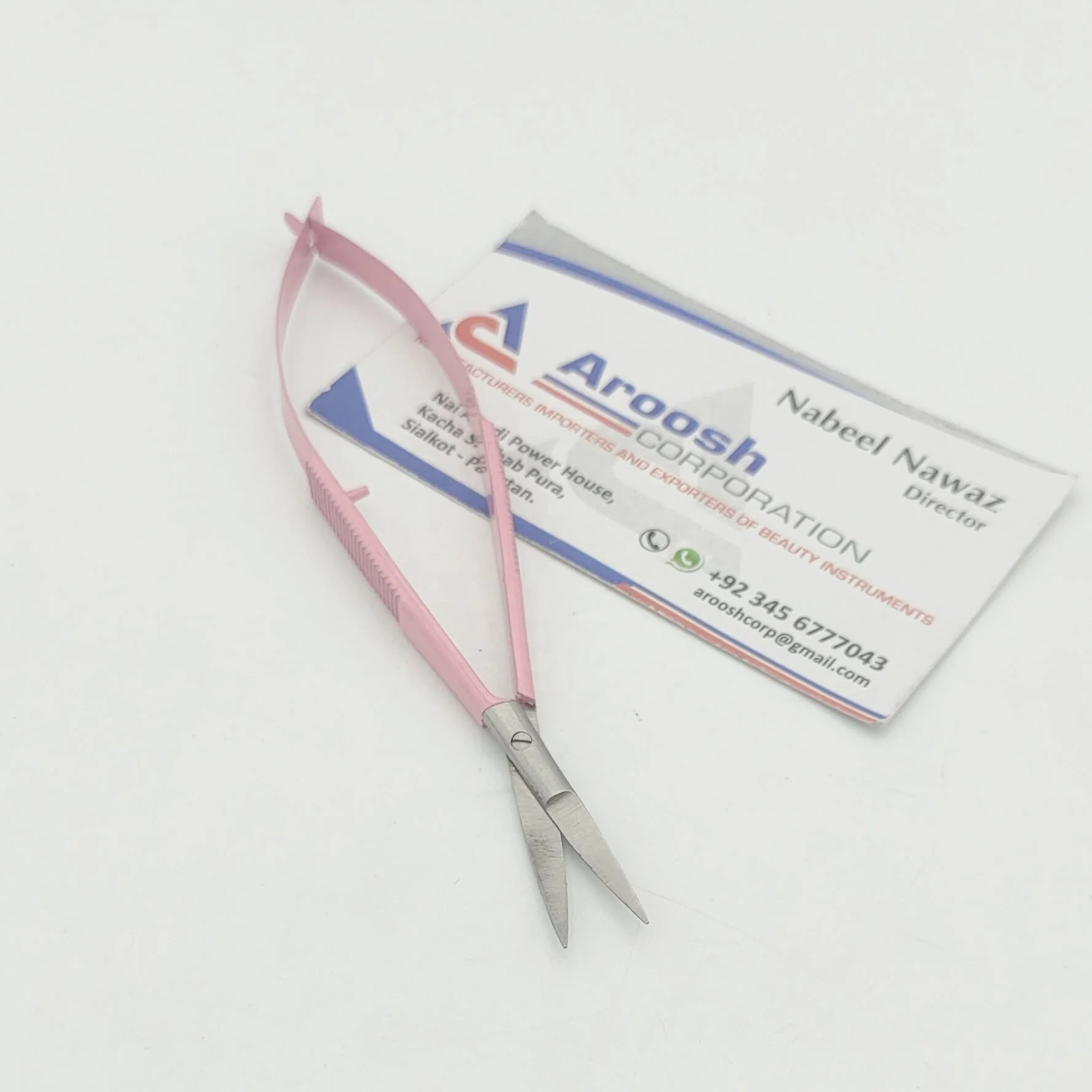 Baby Pink Coated Stainless Steel Micro Spring scissors Eyelash Scissor