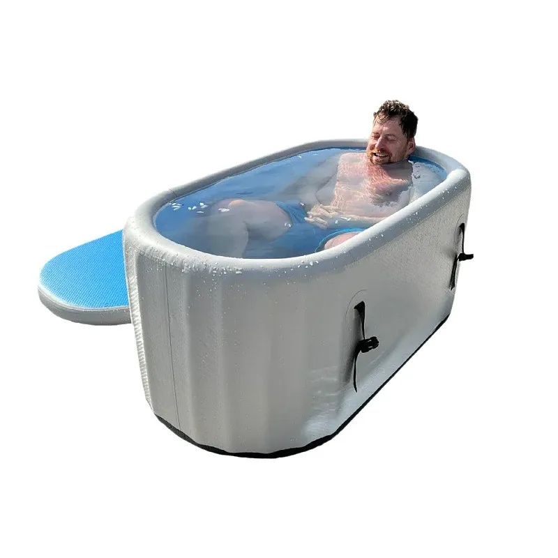 Double Wall Barrel Therapy Bath Pool plastic inflatable cold water plunge tub bathtub with chiller