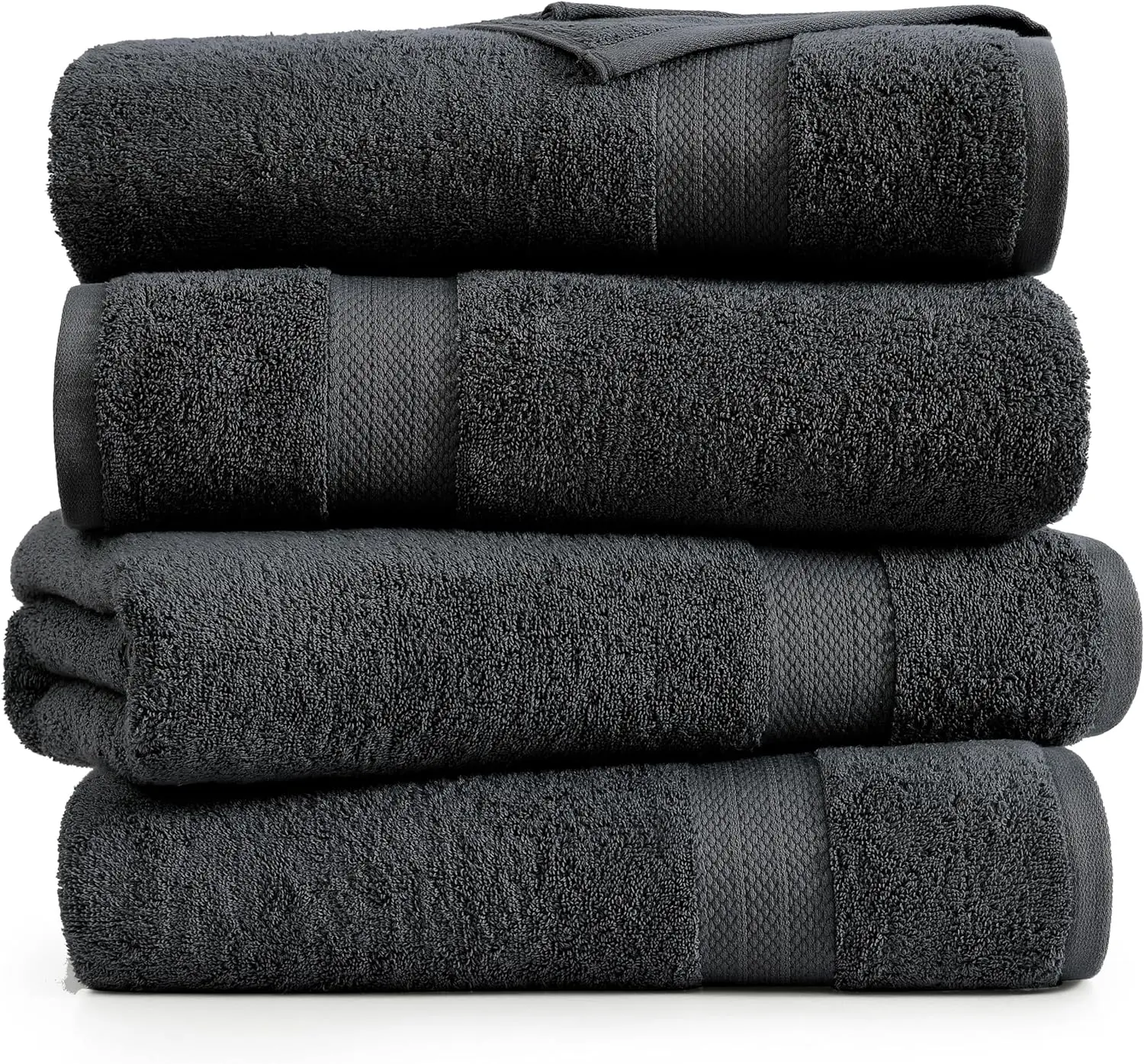 Wholesale 100% Cotton Quick-Dry Bath Towel Set Super Soft Black Towels for Bathroom, Highly Absorbent, Available for Bulk Orders