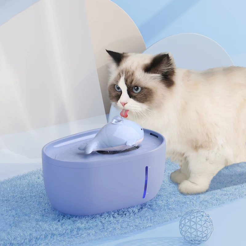 Cat Water Fountain for Drinking 2L Automatic Pet Fountain Dispenser with Replacement Filters Adjustable Pump for Cats Puppy