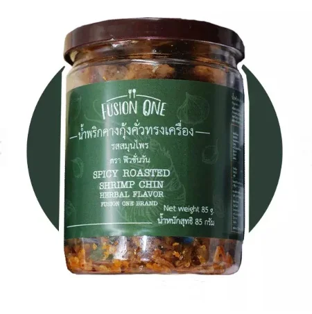 Thai Chili Paste Spicy Roasted Shrimp Chin Herbal Flavor 85g High Calcium and Protein Easy Cooking with Rice Salad and Pasta