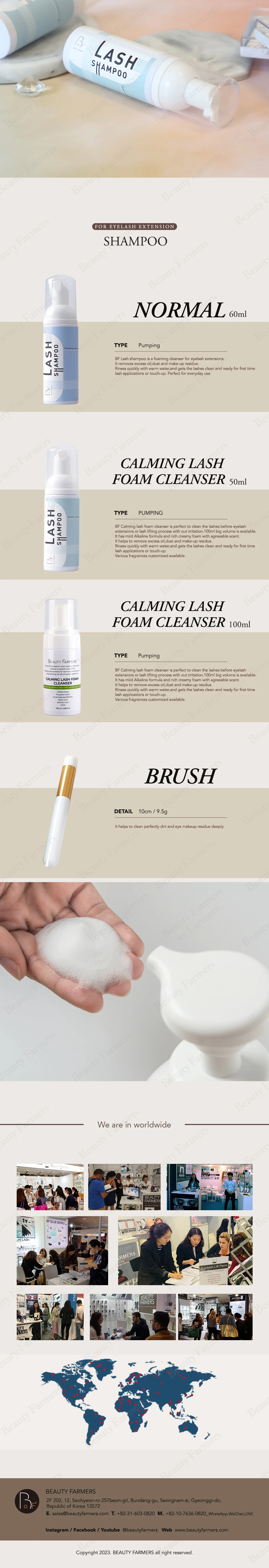 Korea manufactured eyelash shampoo 50ml/60ml/100ml (OEM, Private label is available)