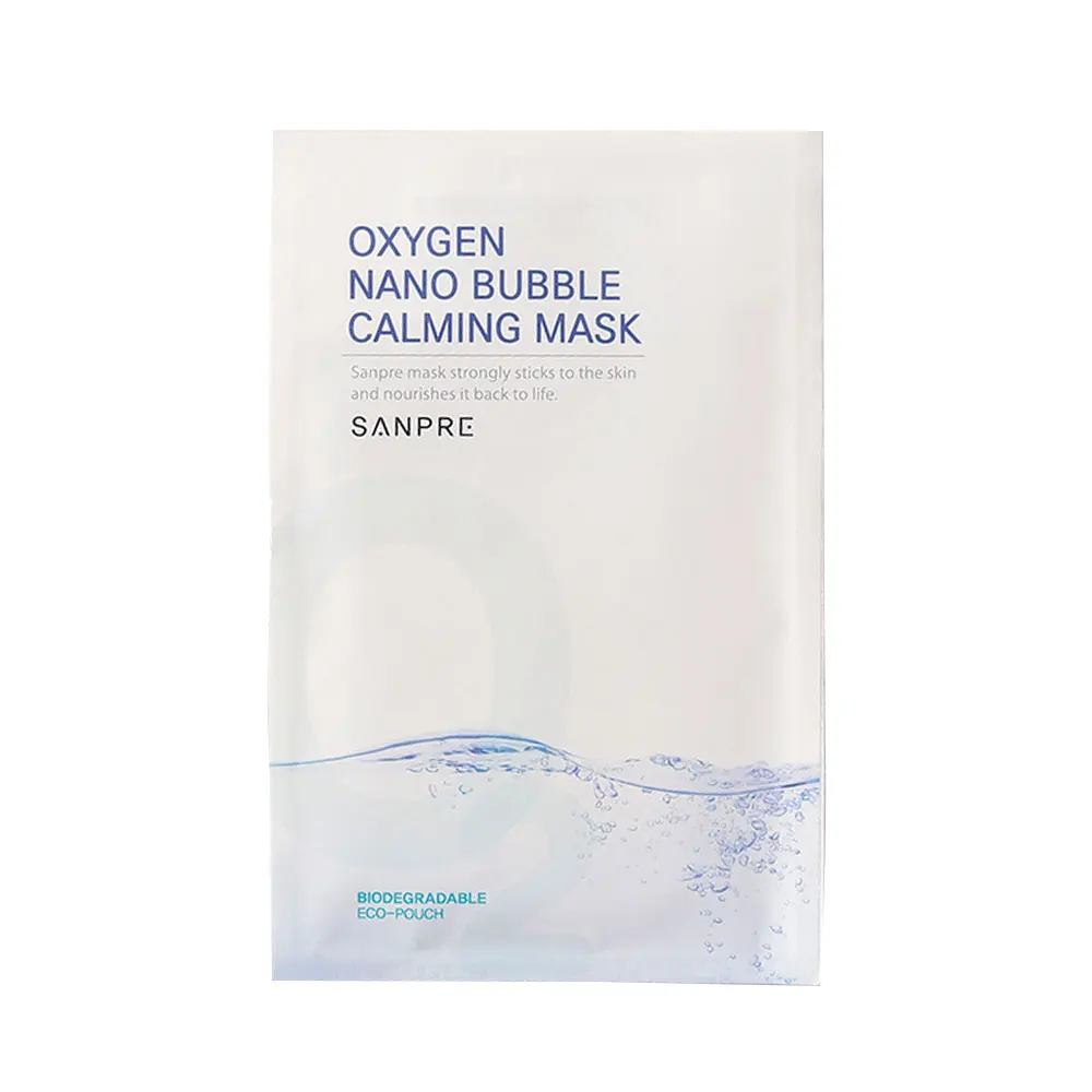 Korean made skincare Oxygen Nano-bubble Calming Mask Pack SANPRE anti-aging brightening dewy half day enhancing skintone