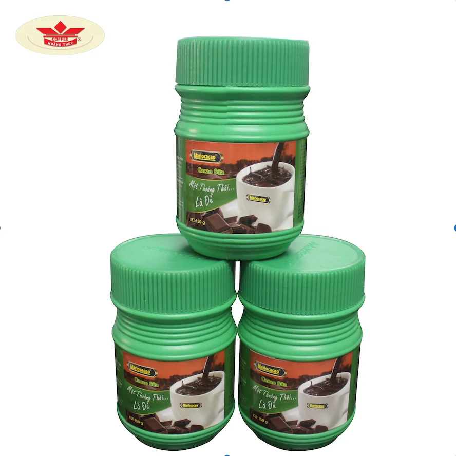 Best selling 04 MARIO COCOA 65% Cocoa Green Jar Vietnam Wholesale Instant Cocoa 3 in 1 150gram/jar OEM Service Offered