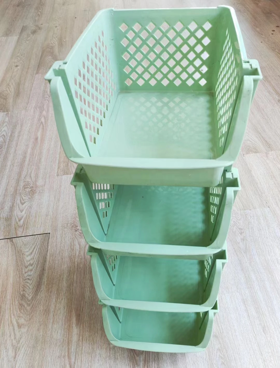 Second Hand Stackable Storage Basket Organizer Injection Mould Food Snacks Toys Toiletries Plastic Storage Bins Used Mold