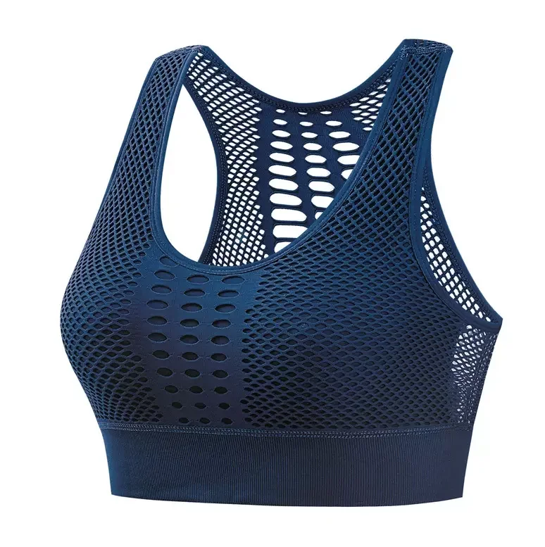 Hot Selling Front Zipper Yoga Sports Bra Women Gym Running Fitness Top Padded Tank Top Adjustable Yoga Bra