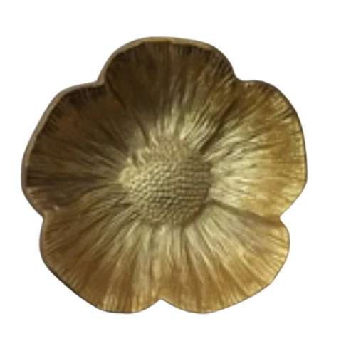 High quality custom size Aluminium Decor Leaf Bowl Gold bowl thick Aluminium  decor bowl