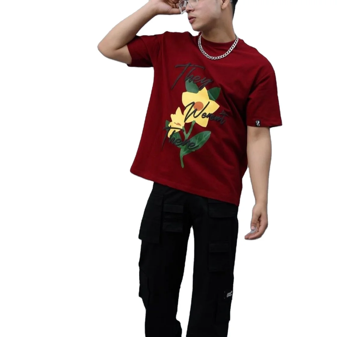 100% хлопковая футболка унисекс с индивидуальным логотипом, с принтом, уличная одежда с длинными рукавами