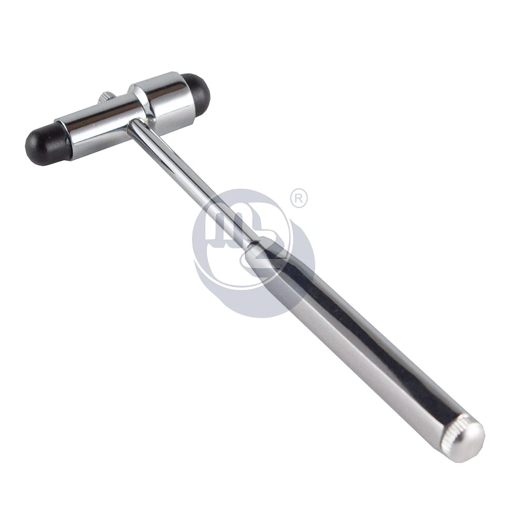 Gold Tromner Neurological Reflex Hammer with Pointed Tip Handle with Built-In Brush