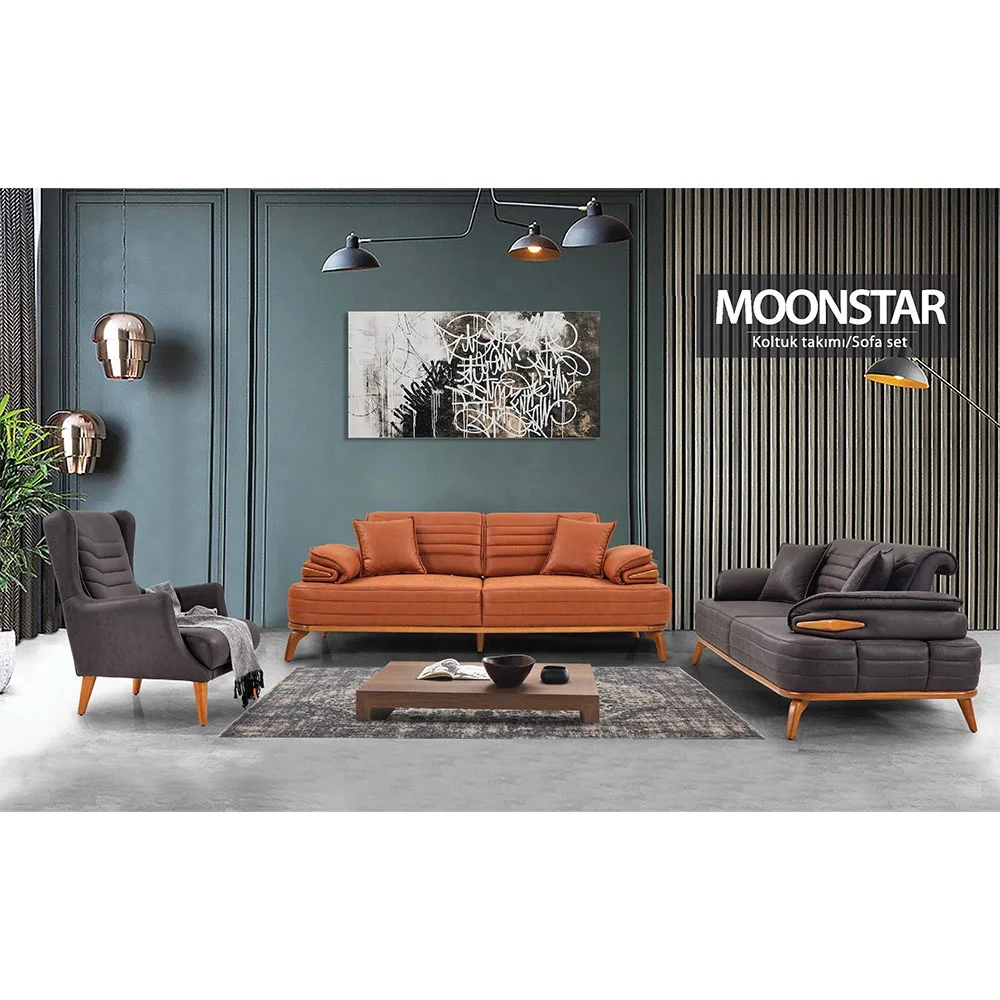 Modern Living Room Furniture Sofa Set Sofa Bed with stainless waterproof Fabric Turkish Furniture Chesterfield Sofa Set with Bed