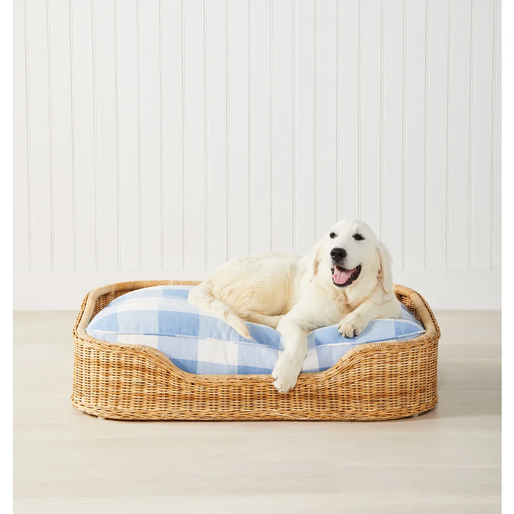 New arrival eco-friendly hand wicker rattan pet bed with foam cushion wholesales from Vietnam