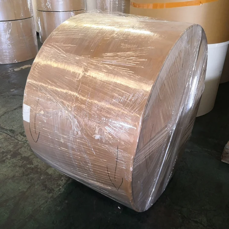 PE Coated Kraft Paper Cup Roll Food Grade Raw Materials Factory Cup Paper Jumbo Roll PE-coated Lamination