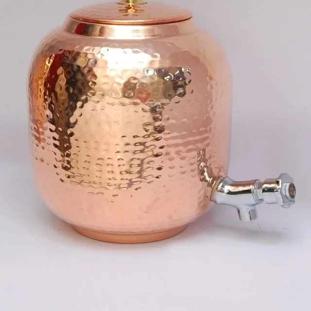 Trendy Indian Made Hammered 100%Pure Copper Water Jar  Storage Pot Immunity Booster Anti bacterial Pot For Sale t Best Price