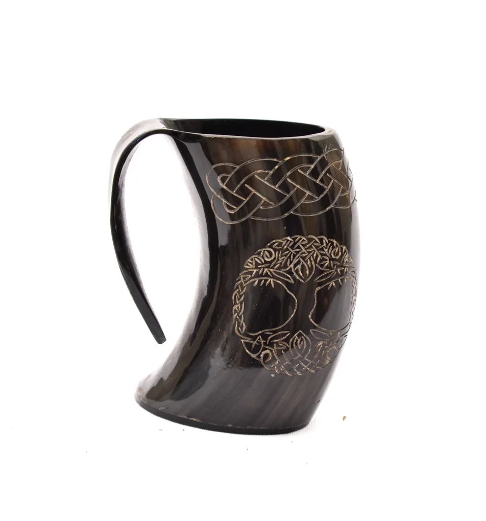 Horn Mug Hand Grip For Home Drinking Natural Horn Mug Best Finishing Good Quality Product Horn Beer Mug For Low Price