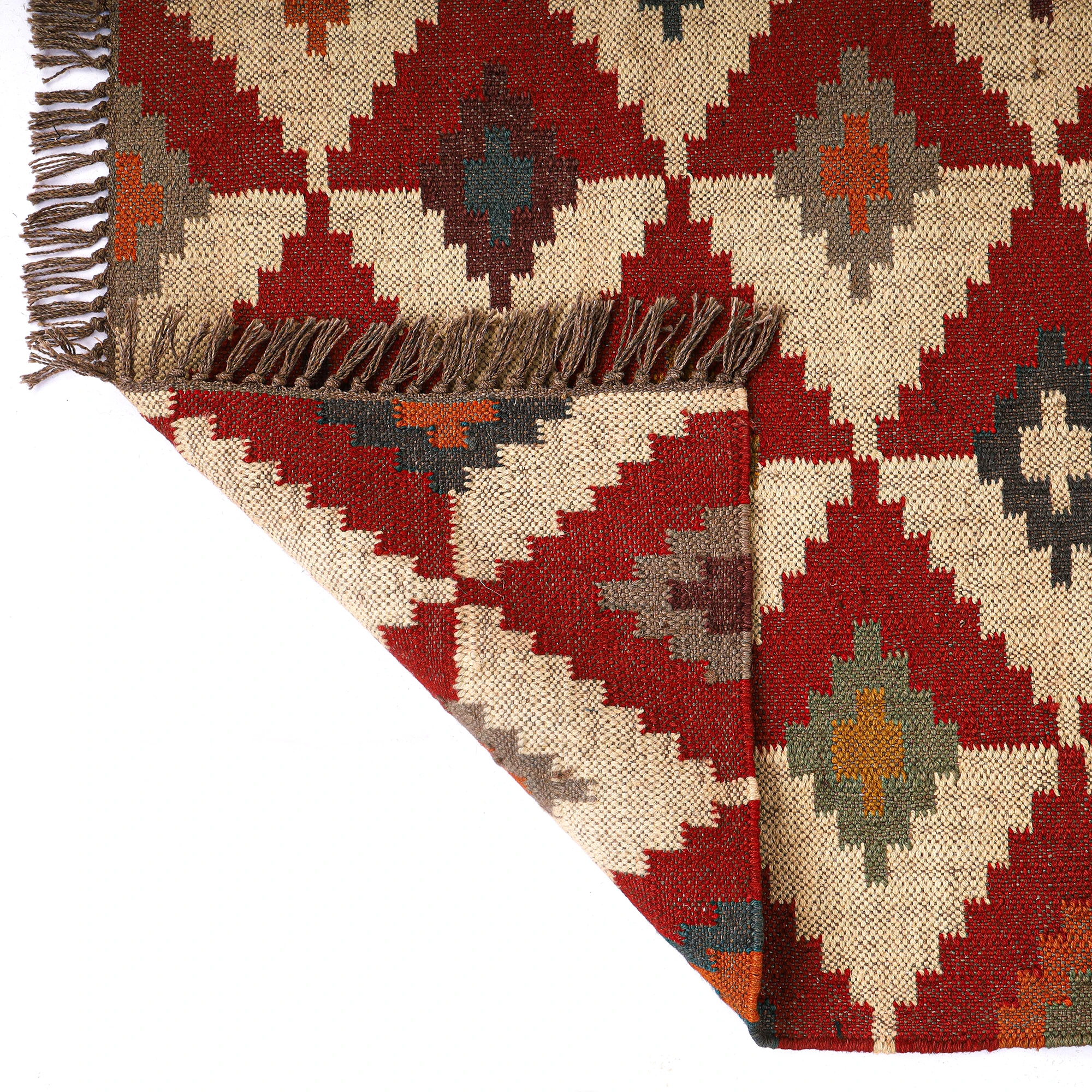 New Stylish Beautiful Embroidered Design Wool Jute Kilim Rugs Multi Color Handmade Vintage Carpet Rugs for Home Living Room