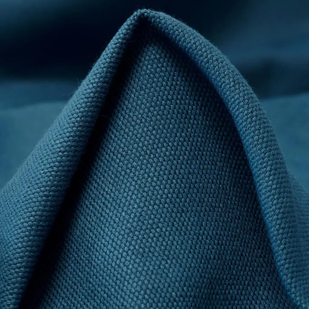 Bulk Quantity and Wholesale Price Sustainable Fabric: Turquoise Blue Linen and Cotton Fabric For Sale By The Meter.