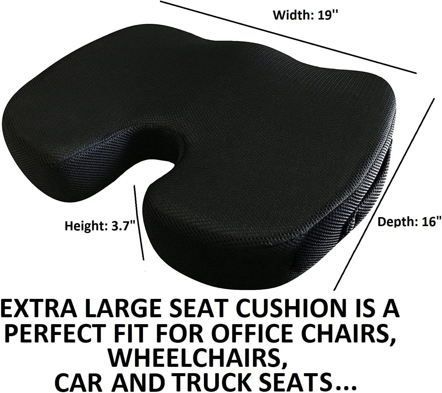 Orthopedic Seat Cushion  Memory Foam Gel Sitting Pillow for Back Pain, Sciatica and Tailbone Relief