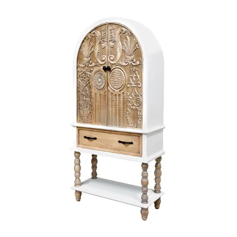 INNOVA HOME Solid Mahogany Wood Arched Design Buffet Cabinet Sideboard for Dining Room Kitchen Living Room Hotel Entry