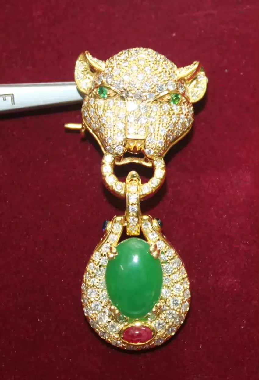 Personalized Designer custom Pendant 3.21ct  Diamond Panther with Brilliant Cut Fine Jewelry Pendants for Women from India