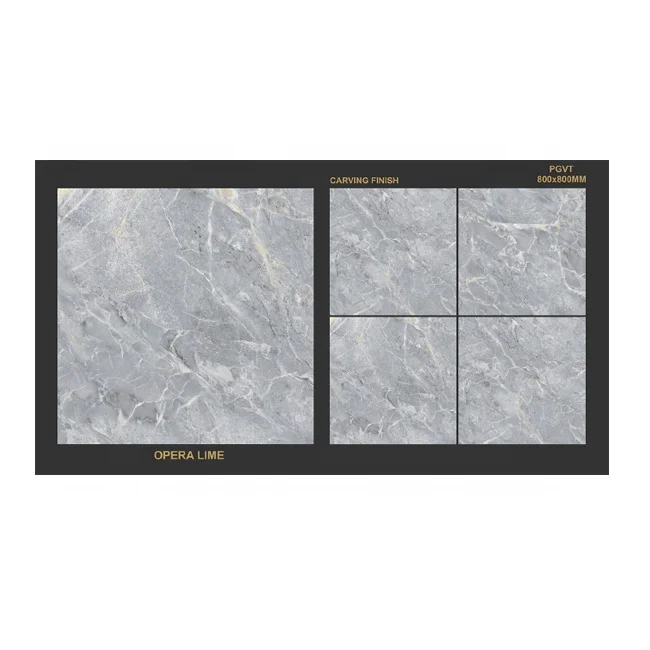 800*800MM Silver Tile Bath Room Tiles Opera lime polished carving finish Porcelain Thickness Glazed Square Tile