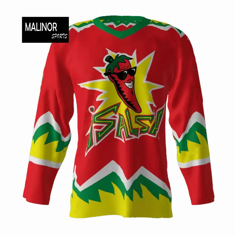 Long Sleeve Custom Man Ice Hockey & Field Hockey Printed Custom Double Sided Wear Sublimation Ice Hockey Jerseys