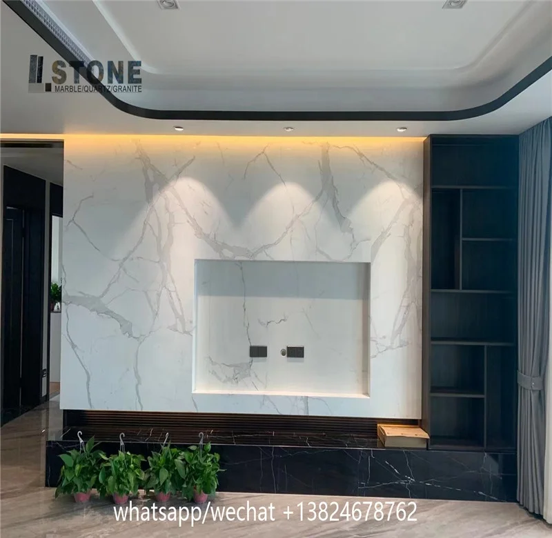 italy calacutta white marble for bathroom wall and stair case with carrara gold natrual marble slab