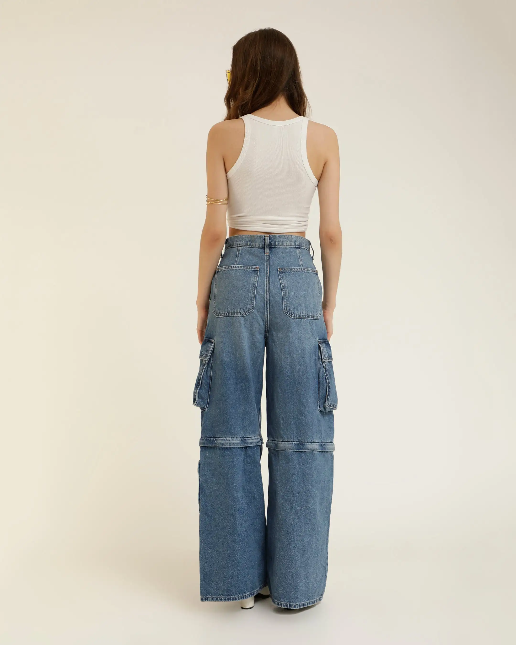 2024 Trendy Convertible Cargo Jeans for Women Wholesale Fashionable Cargos