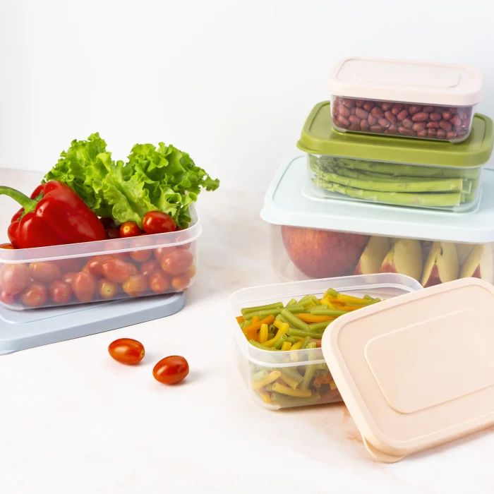 High-End Hokkaido Rectangular Food Storage Container Box BPA-Free 500ml-2500ml PP Plastic Modern Design Light Home Lunch Use