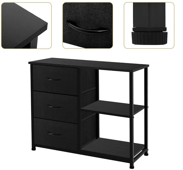 Foldable 4 Drawer Organizer Unit with 2 Shelve Storage Chest for Office & organizer storage boxes home