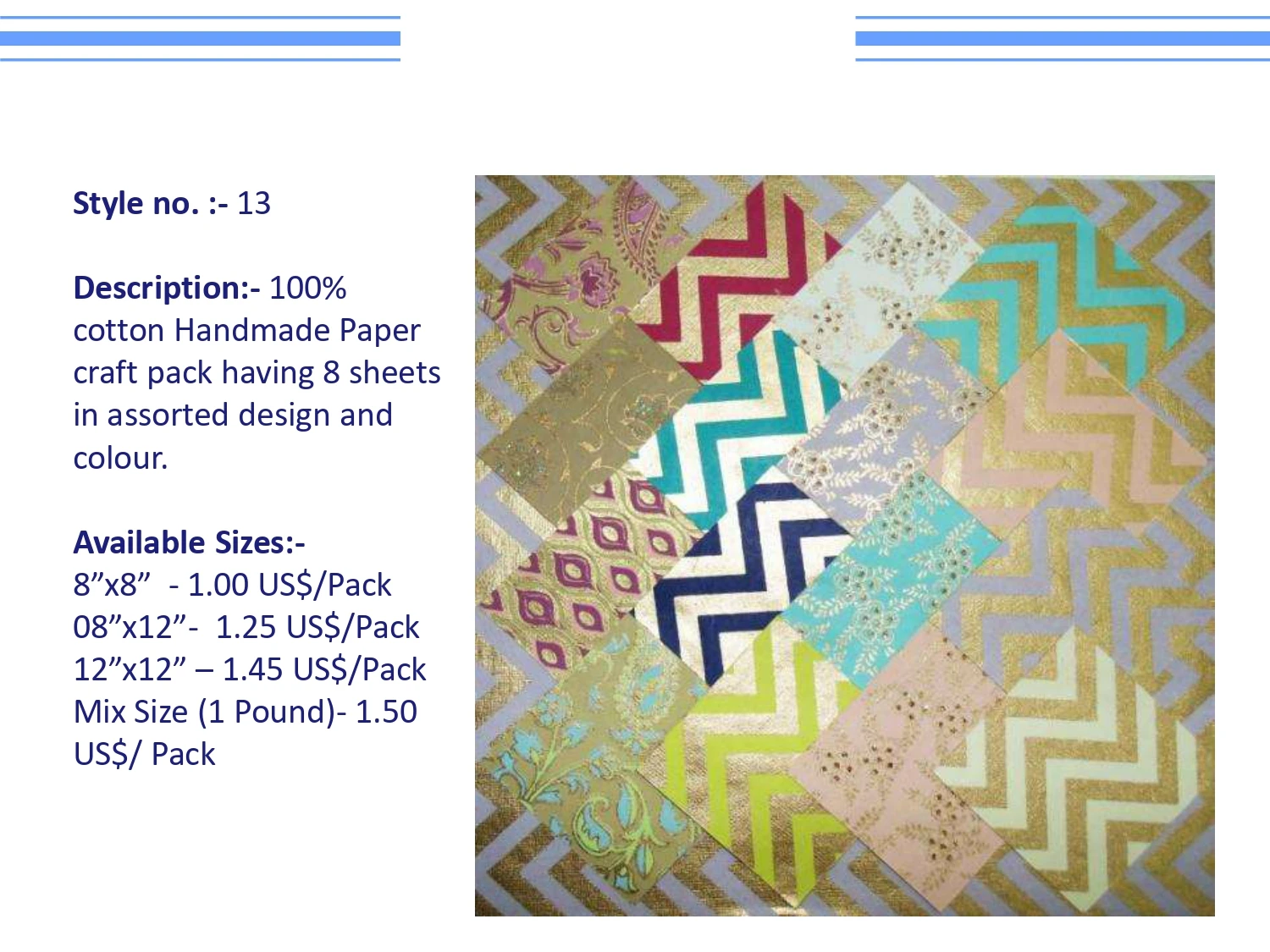 Cotton Rags Recycled DIY Craft Decorative 8 craft Paper Pack Customized Printing Background Cardstock Scrapbook Paper