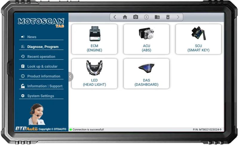 DTDAUTO MOTOSCAN TAB - SMART DEVICE ADDED THE IN-DEPTH TESTING FUNCTION OF ECT, IAT, AND O2S SENSORS FOR HONDA, YAMAHA