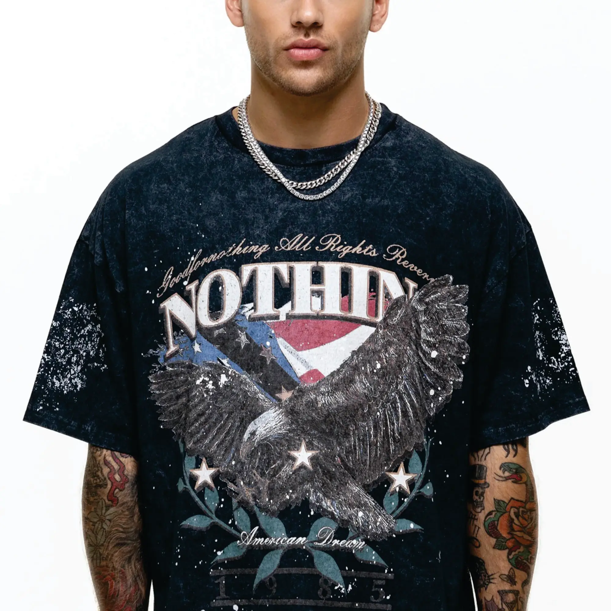 Factory Direct Wholesale Custom Print Cotton 240 GSM Drop Shoulder Cool Fit Streetwear Oversized T Shirt