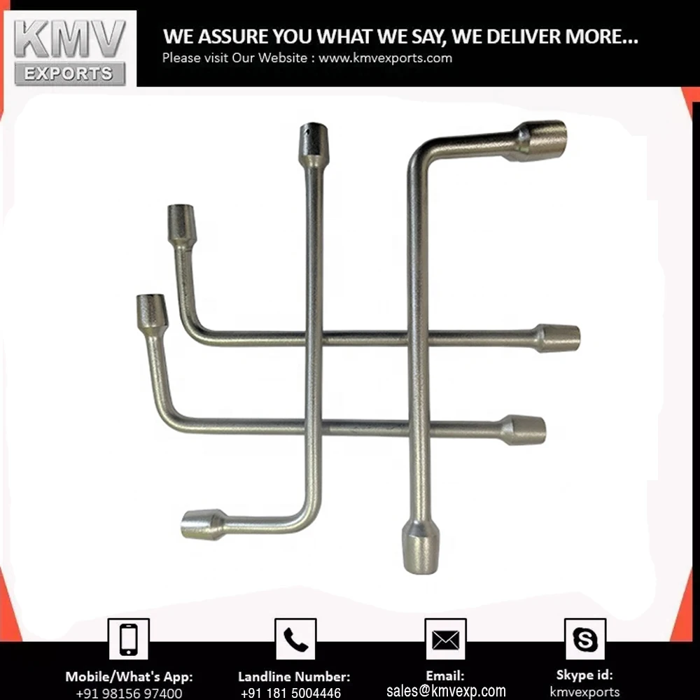 Custom Made CRV Steel Zinc Finish Tapper Wrench L Spanner For Provide Grip T Type Socket Wrench