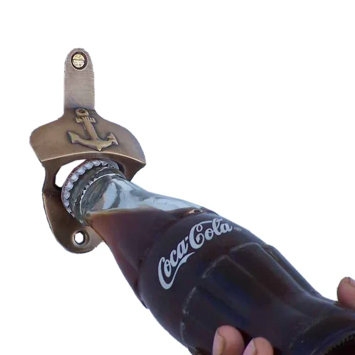 Custom design Glenam Wall Mounted Bottle Opener metal color brown cold rink opener for bar and restaurant kitchen Christmas